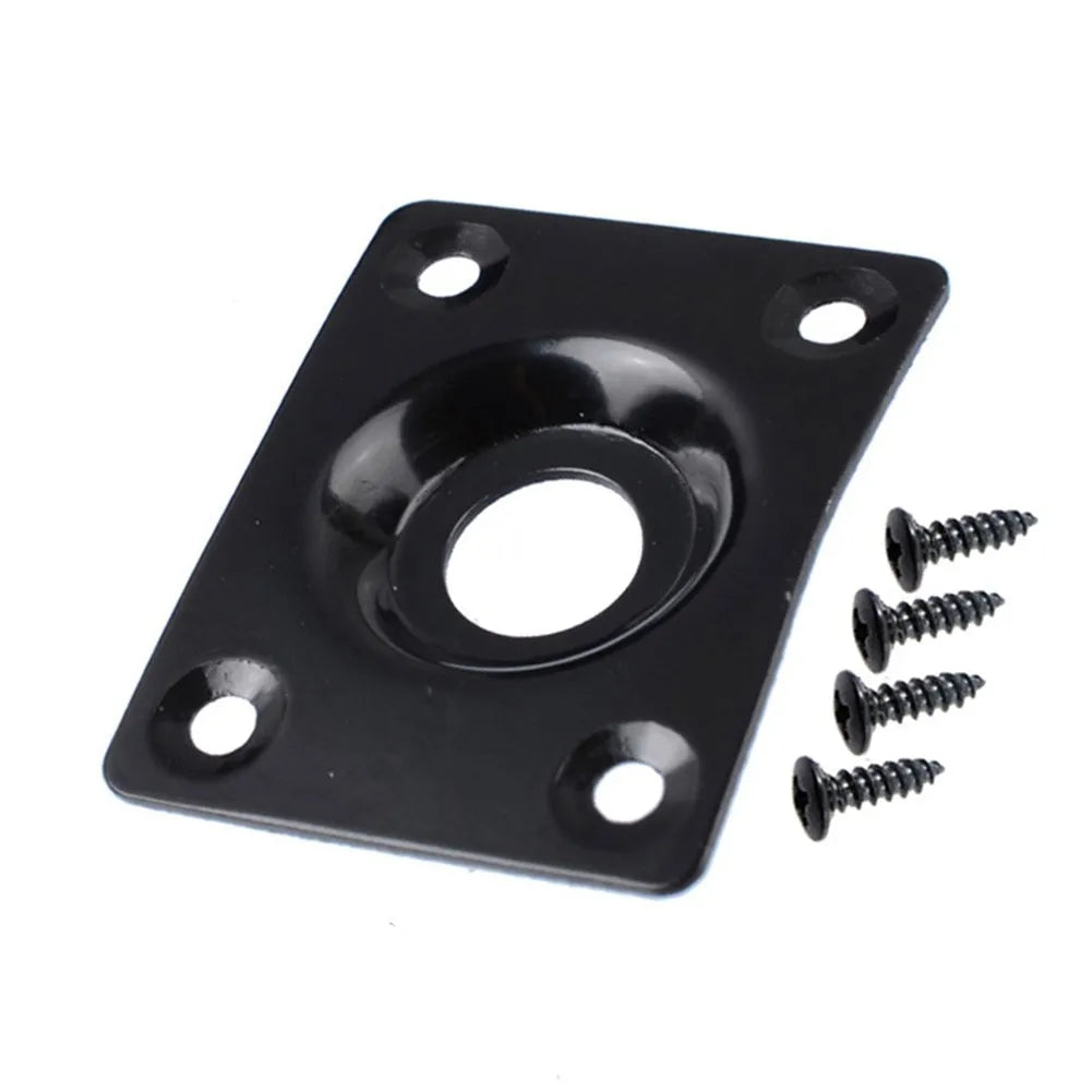 MiniGuitarBR Guitar Parts - Metal Rectangular Jack Plate For Les Paul Tele Style Electric Guitar
