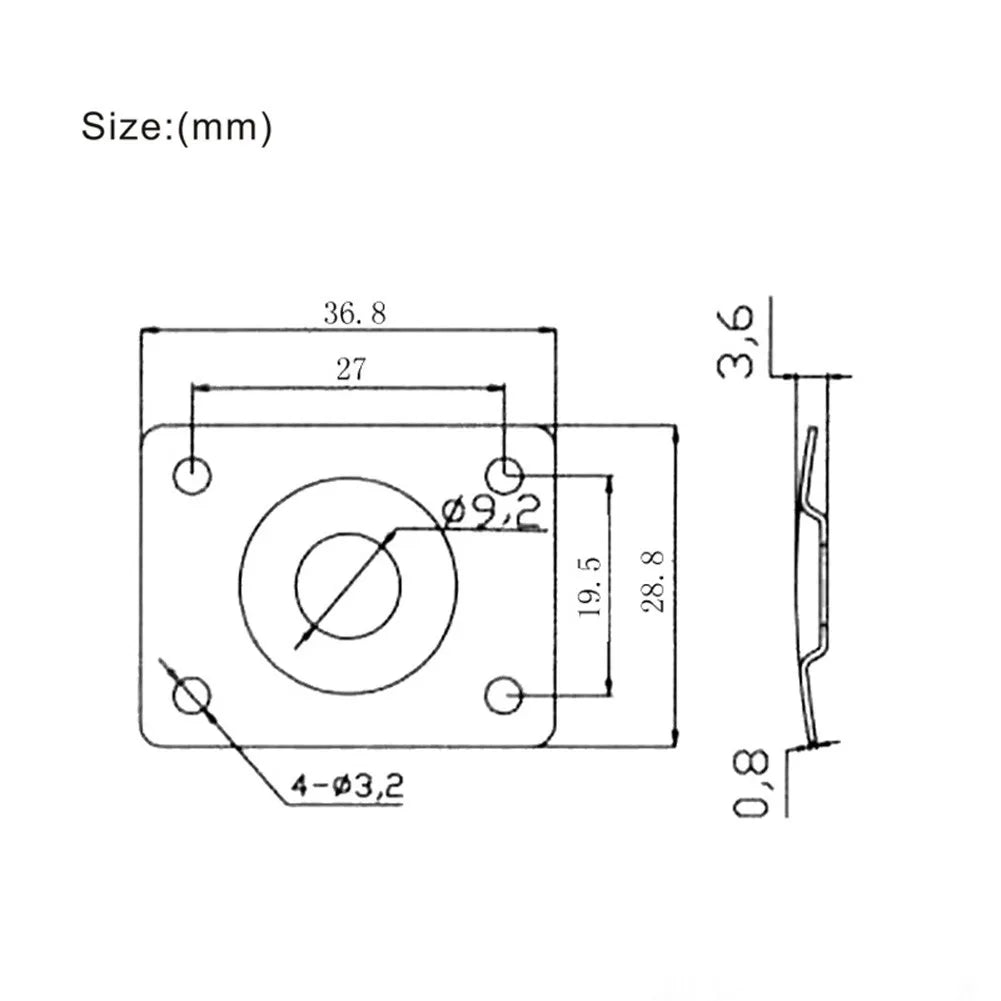 MiniGuitarBR Guitar Parts - Metal Rectangular Jack Plate For Les Paul Tele Style Electric Guitar