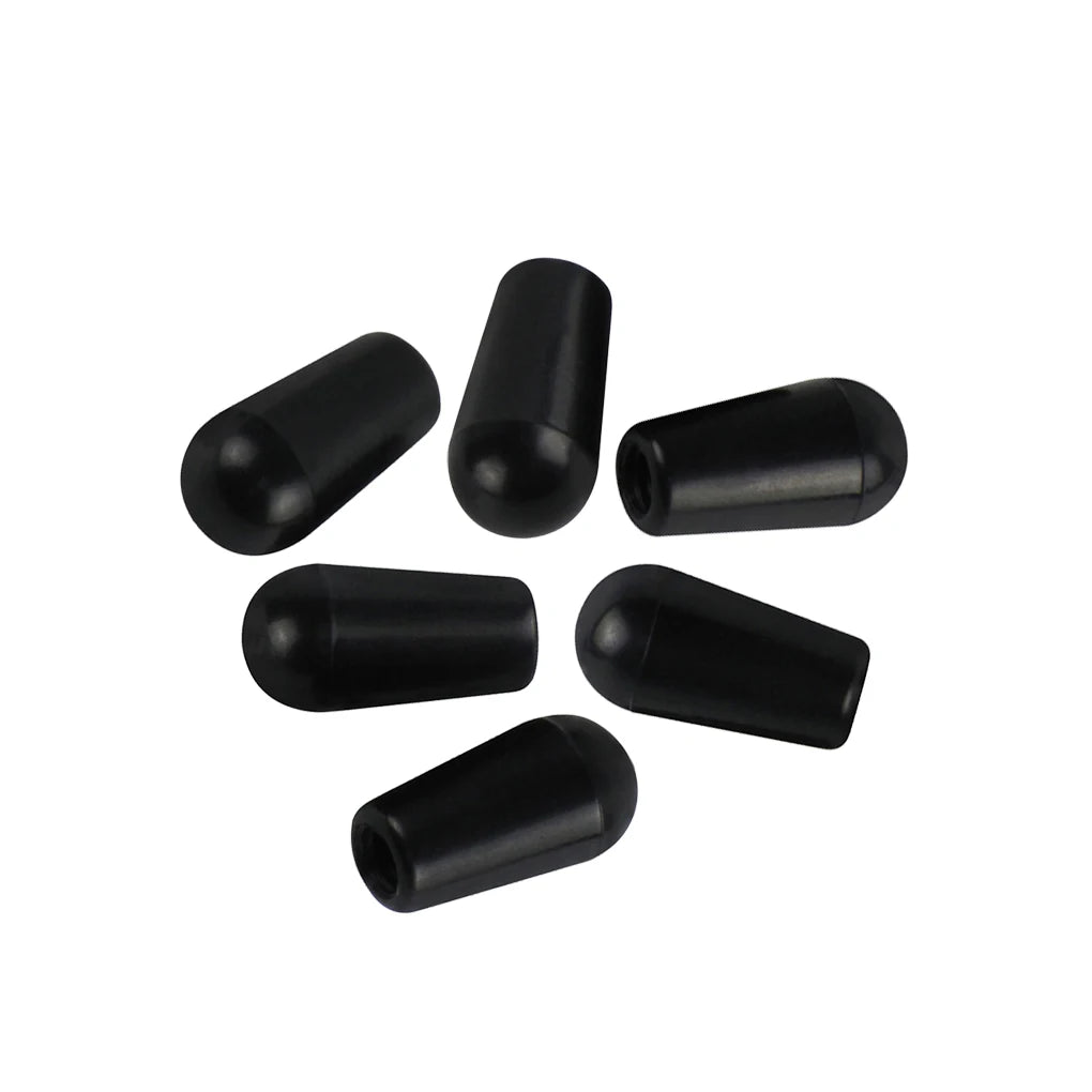 MiniGuitarBR Guitar Parts - 6pcs Plastic 3 Way Toggle Switch Tip Cap Knob 4mm Replacement for Electric Guitar Pickup Selector Switch Tips