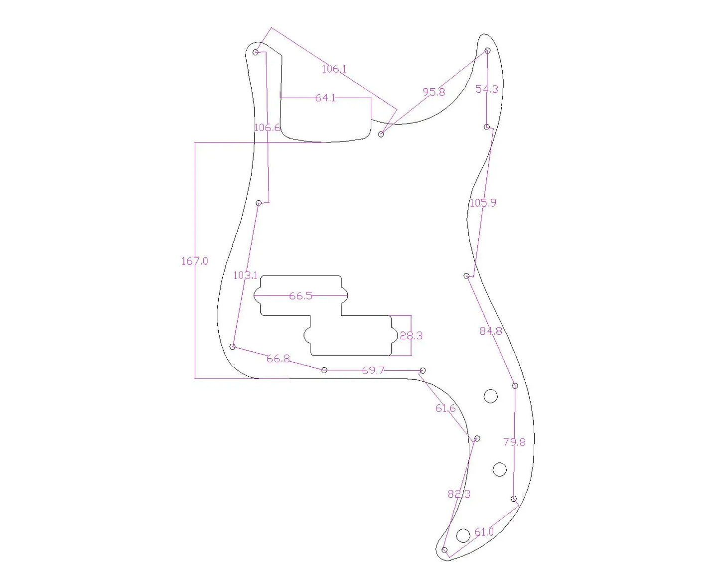 MiniGuitarBR Guitar Parts - Matte Aluminium Precision Bass Pickguard Metal P Bass Pick Guard Scratch Plate for American Fender Precision P Bass