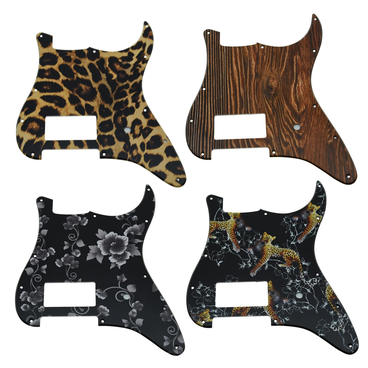 MiniGuitarBR Guitar Parts - One Humbucker 3D Printed Plastic ST Guitar Pickguard for Strat Scratch Plate Fits for Fender Delonge Stratocaster