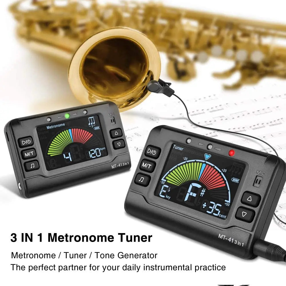Lekato Metronome Tuner Pedal Mt-41 Accessory Guitar Parts Accessories Guitar Tuner Digital Generator Clip On Led Display Tuning