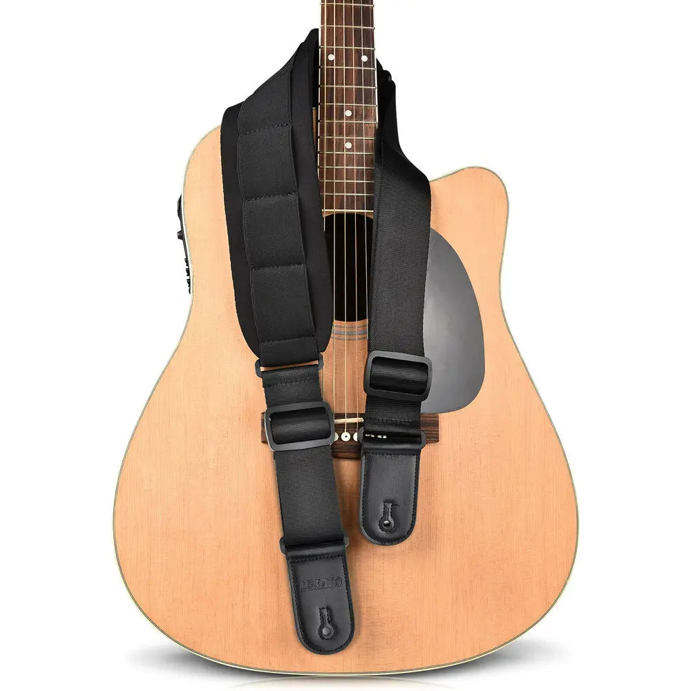 LEKATO Adjustable 42-58" Bass Guitar Strap Holder Belt w/ 3" Soft Sponge Padded or Effective Decompression Padded Guitar Strap
