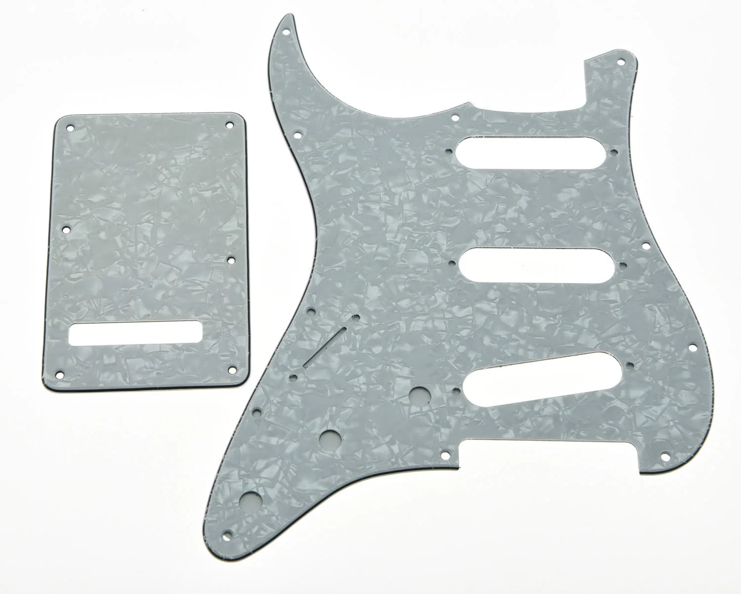 MiniGuitarBR - LEFT HANDED ST Strat SSS Pickguard & Left Handed Tremolo Backplate Trem Cover Set for American Stratocaster