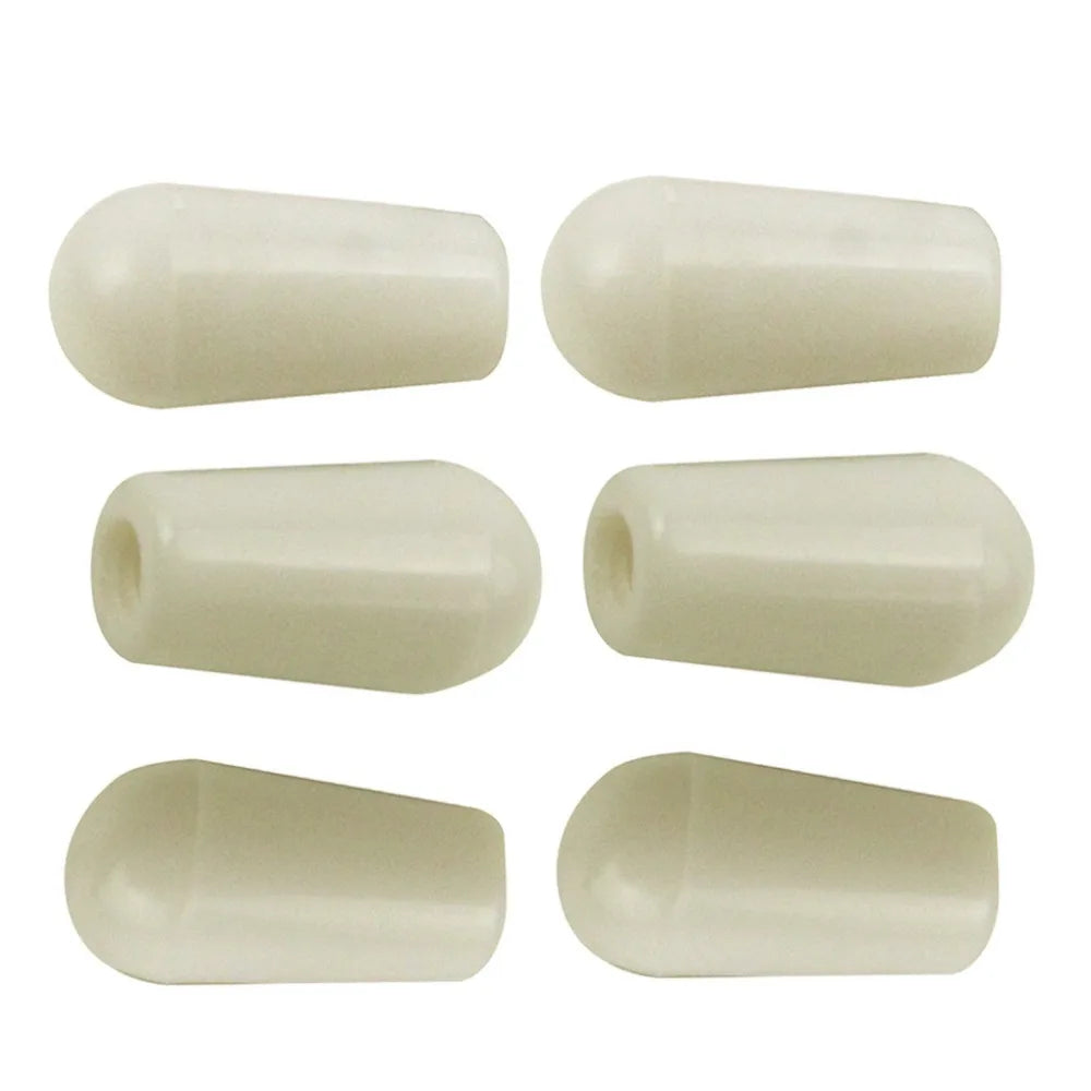 MiniGuitarBR Guitar Parts - 6pcs Plastic 3 Way Toggle Switch Tip Cap Knob 4mm Replacement for Electric Guitar Pickup Selector Switch Tips