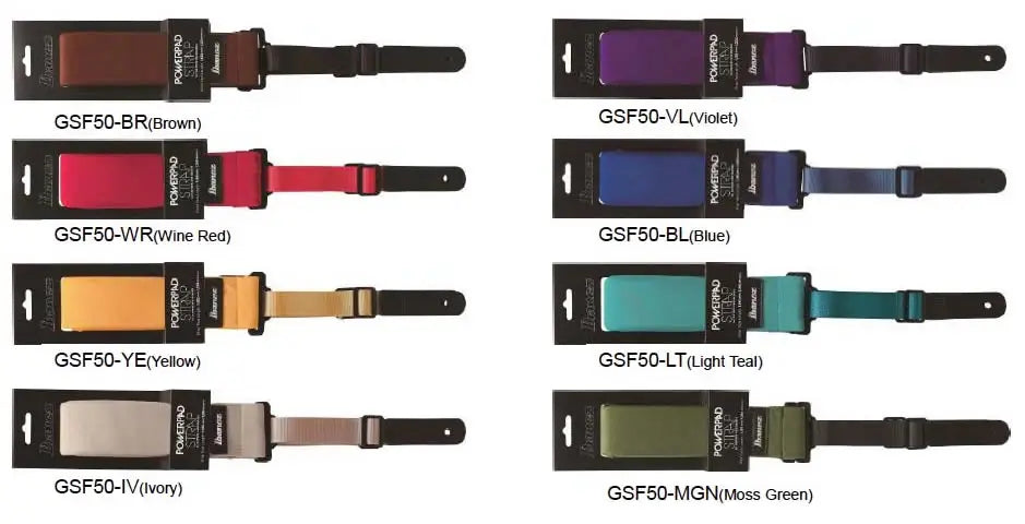 MiniGuitarBR Guitar Parts - Ibanez GSF50 POWERPAD Guitar Strap for Guitar or Bass with Neoprene Pad