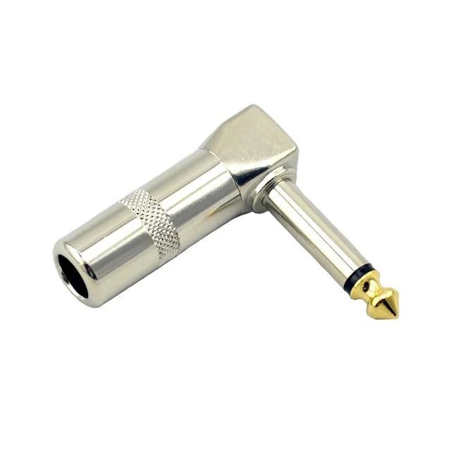 MiniGuitarBR Guitar Parts - 6 X Guitar Patch Pedal Cable 15/21/30cm/ 0.5ft Long with 1/4 Inch 6.35mm Gold Right Angle Plug Different Colors to Choose