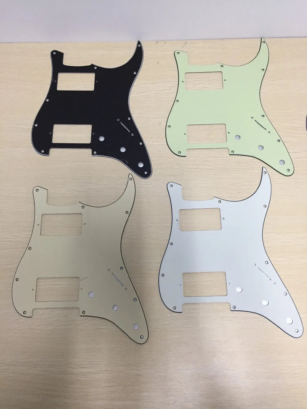 FLEOR Set of 11 Holes Guitar Pickguard HH Scratch Plate & Guitar Back Plate & Screws for USA ST Style Guitar Accessories