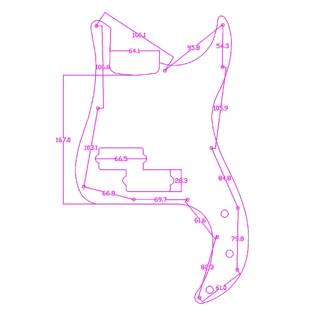 MiniGuitarBR Guitar Parts - Pickguard for P Bass with screws PB Scratch Plate Fits Precision Bass Guitar