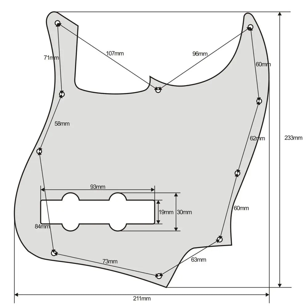 FLEOR JB Bass Guitar Pickguard Scratch Plate Pick Guard 4 String Bass Parts,7 Colors Available