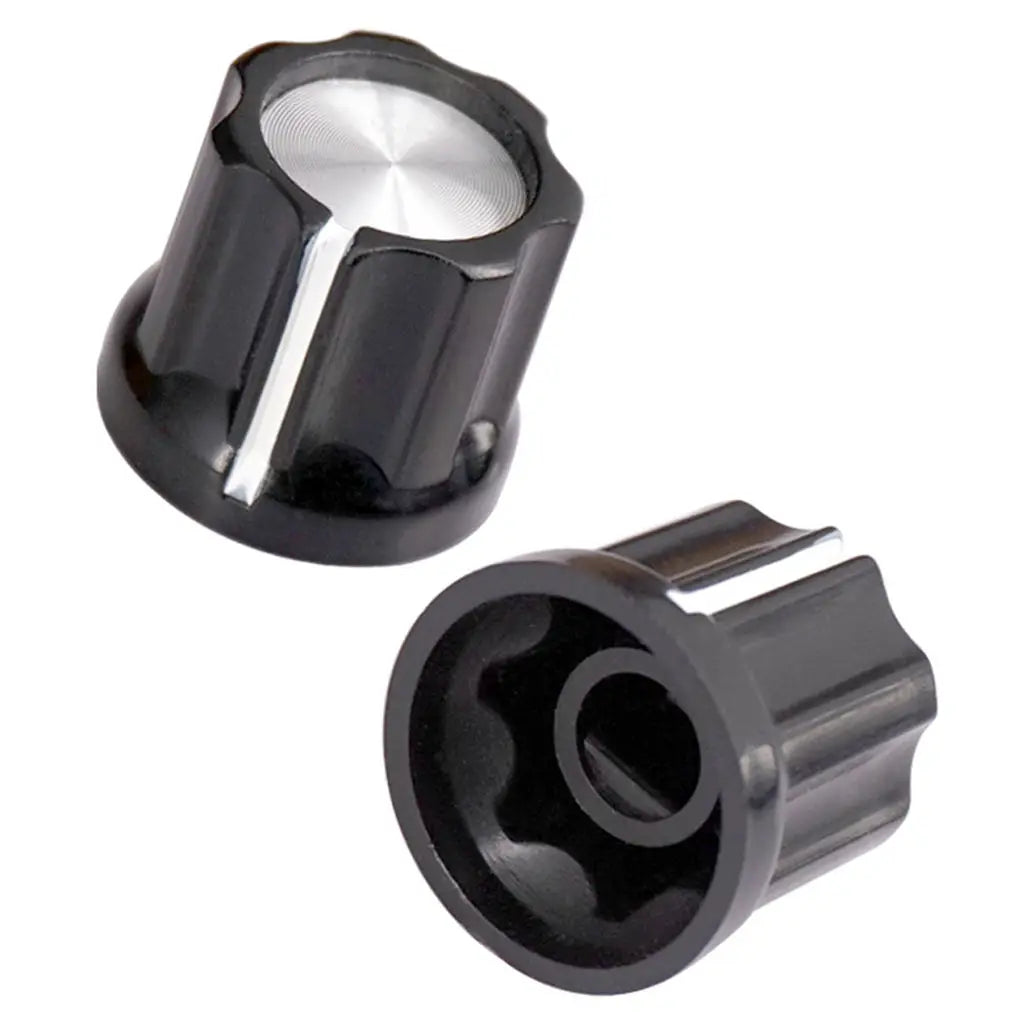MiniCafeBR Guitar Parts - Pack of 10 Plastic Aluminum Sheet Volume Control Knob Buttons for Electric Guitar/Bass Accessory