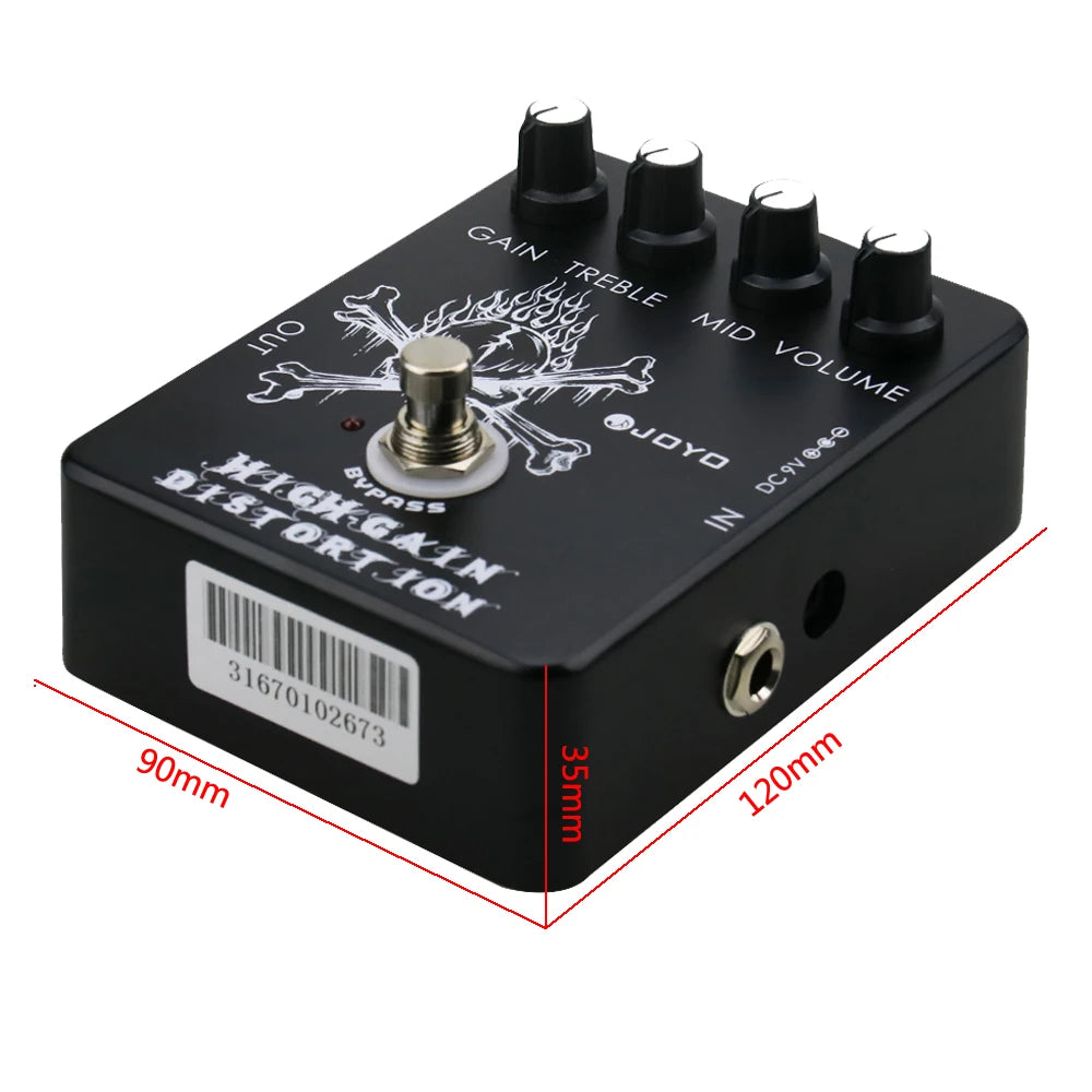 JOYO High Gain Distortion Electric Guitar Effect Pedal High Gain Distortion Metal Instrument Spare Part Effect Pedal