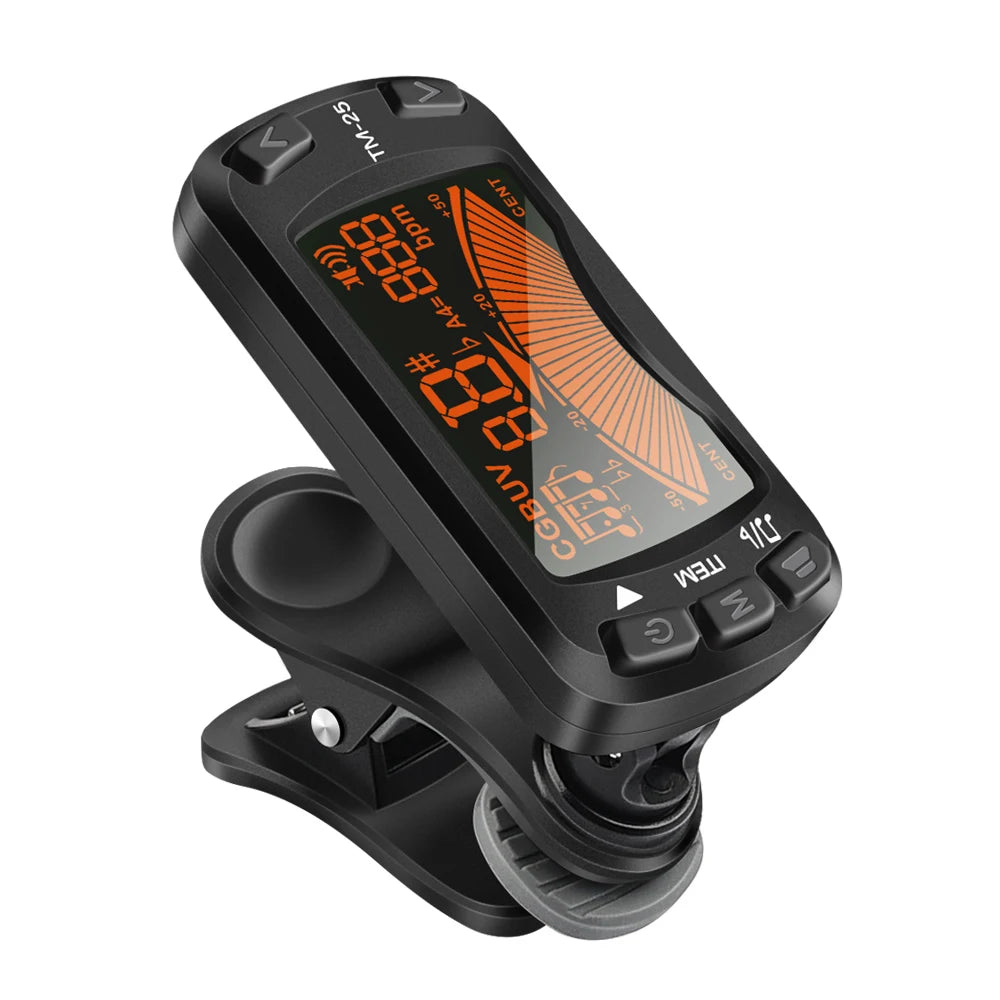 MiniGuitarBR Guitar Parts - Clip On Tuner Guitar Tuner Metronome 3 in 1 Tuner Metronome Electric Ukulele Tuner for Musical Instrument