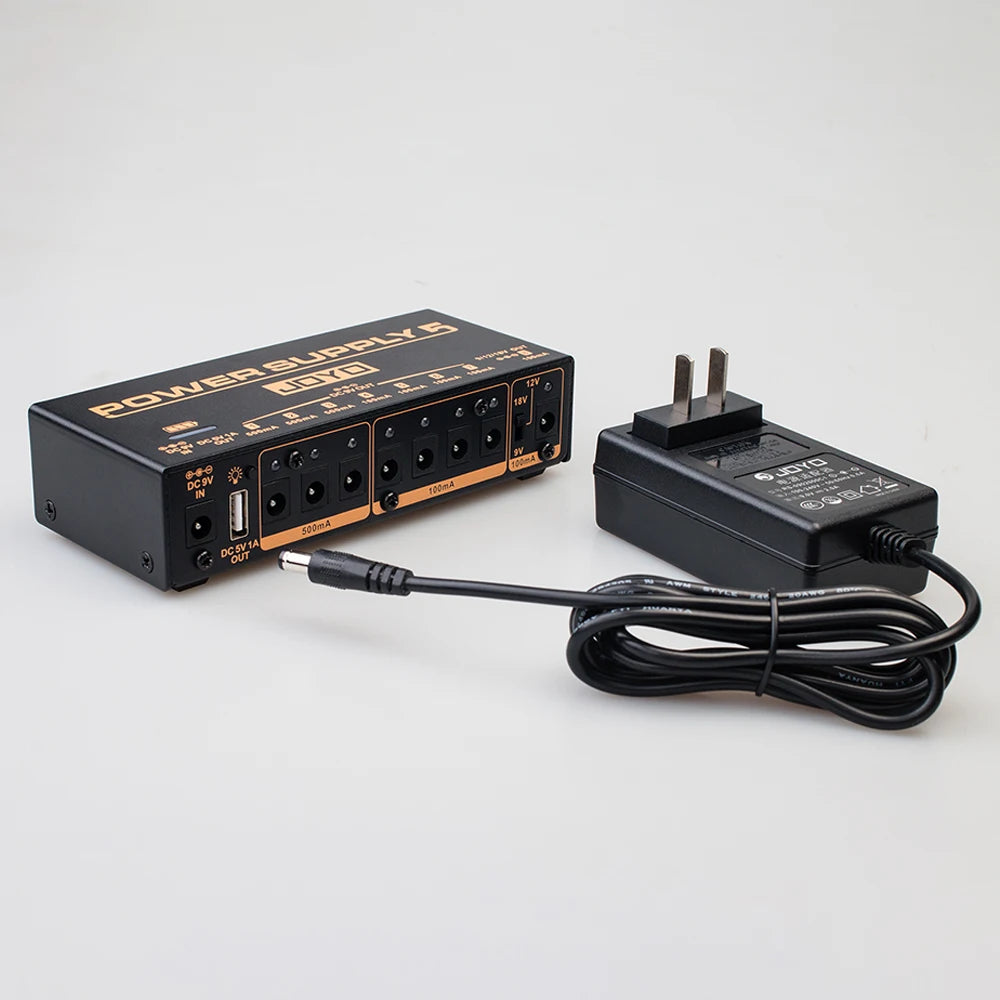 JOYO Multi Channel Guitar Pedal Power Supply JP-05 Power Supply Build-in 4400mAh Battery 8 DC Outputs 9V/12V/18V & USB Port