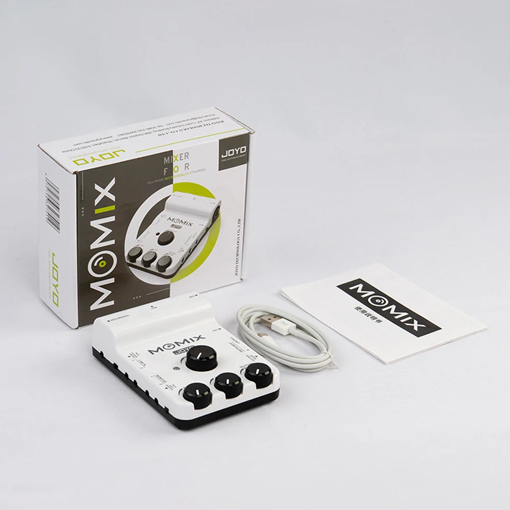 JOYO MOMIX Sound Card Loop Back For Live Streaming/Recording Support Mic/Guitar/Bass/Keyboard/Electronic Drum/ Built-in battery