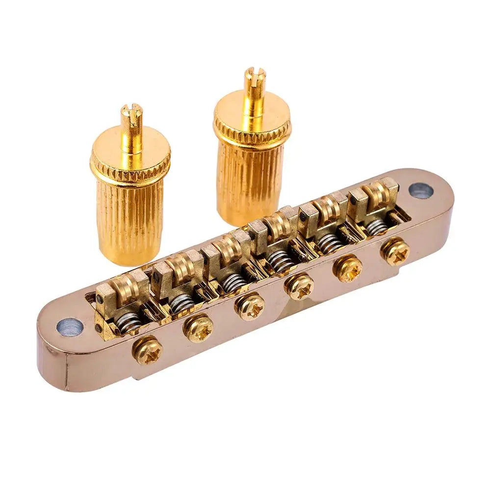 MiniGuitarBR Guitar Parts - Electric Guitar Roller Saddle Bridge With Stud Upper Regulator Bridge Compatible For Epiphone Les Paul Lp Guitar Parts