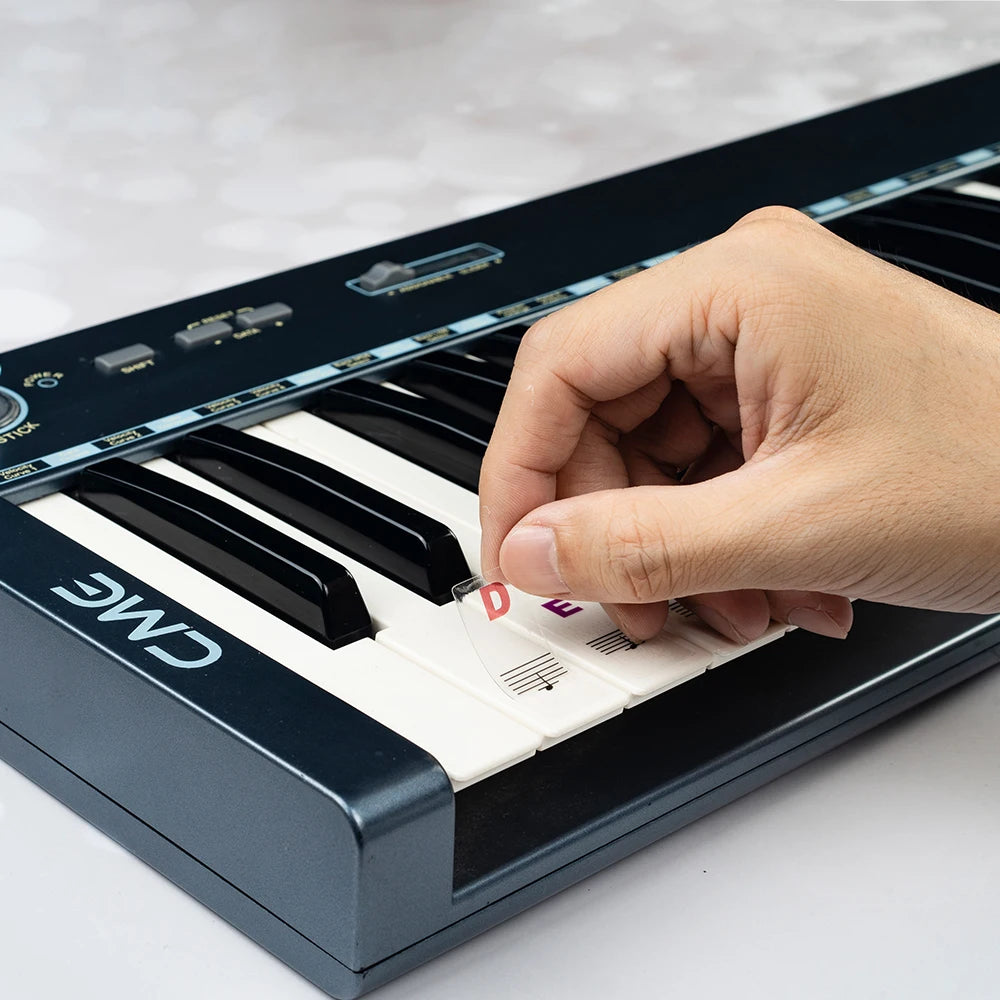 JOYO Guitto Series GFM-02 Piano Keyboard Sticker 88 Keys White & Black Electronic Piano Keyboard Note Sticker for Beginner