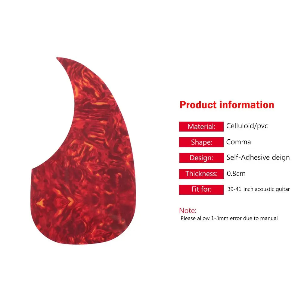 Self-adhesive Guitar Pickguard Comma Shape Scratch Plate Folk Acoustic Pick Guard Acoustic Guitar Top Quality Guitar Accessory