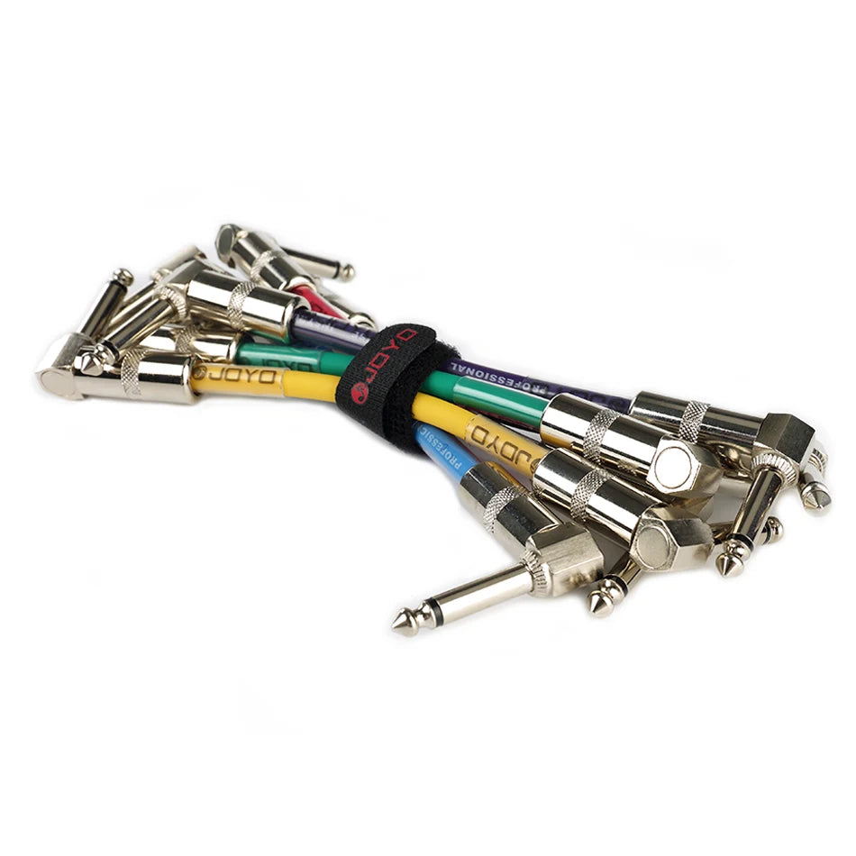 JOYO CM-11 Colorful Connection Cable Kit 6.35mm Angle Plug for Guitar Bass Effect Pedal 6PCS/lot Guitar Pedal Cable Connect