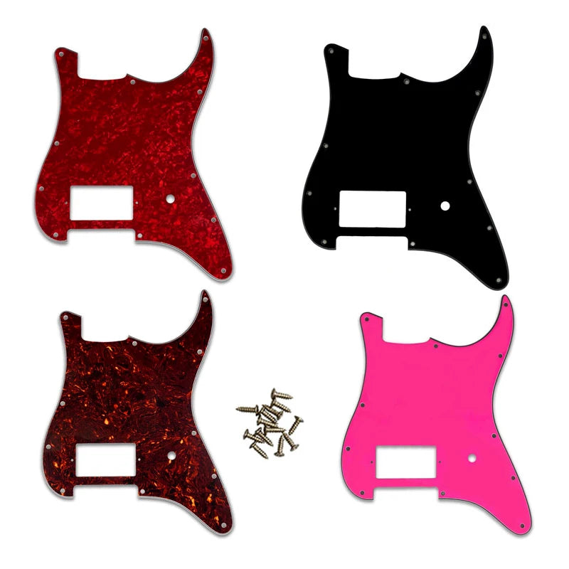 MiniGuitarBR Guitar Parts - 11 Screw Holes Pickguards Suit For Fender Tom Delonge Strat Guitar US Spec Strat With Bridge PAF Humbucker