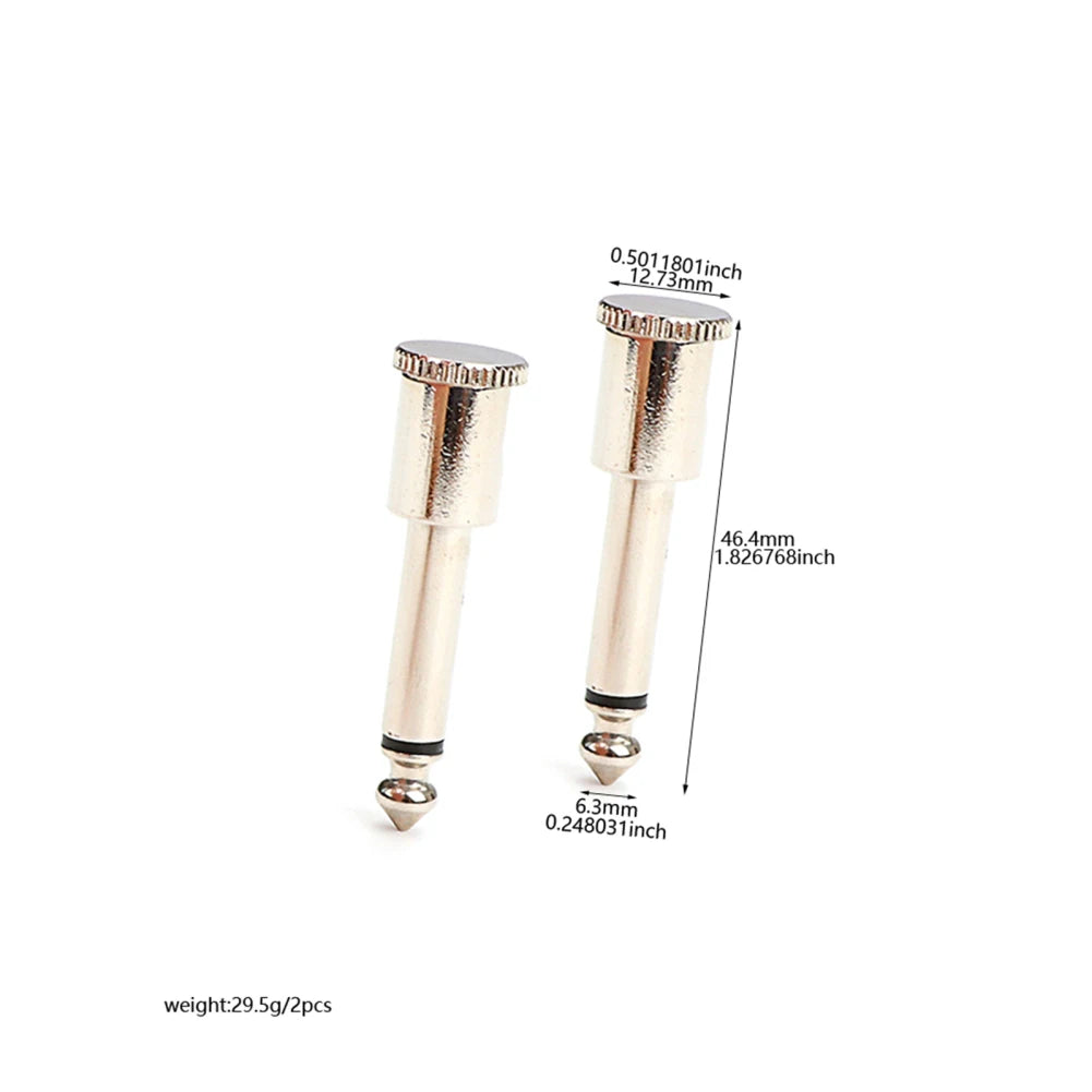 2Pcs DIY Guitar Solderless Cable Kits Audio 1/4" Plug Metal Guitar Jack Connector For Speaker Guitar Microphone Cables