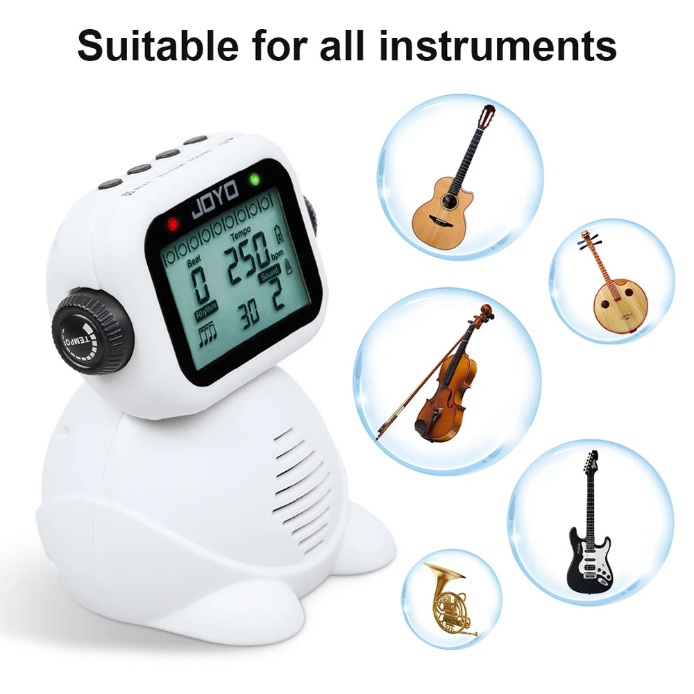 JOYO JM-93 Digital Vocal Metronome Robot-shaped 8 Sound Modes Built-in Speaker for Kids Instruments Practice Learning