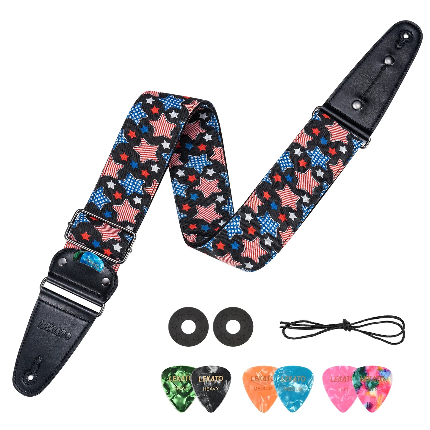 MiniGuitarBR Guitar Parts - LEKATO Bass Guitar Straps for Electric Guitar & Bass 2.5" Wide Padded