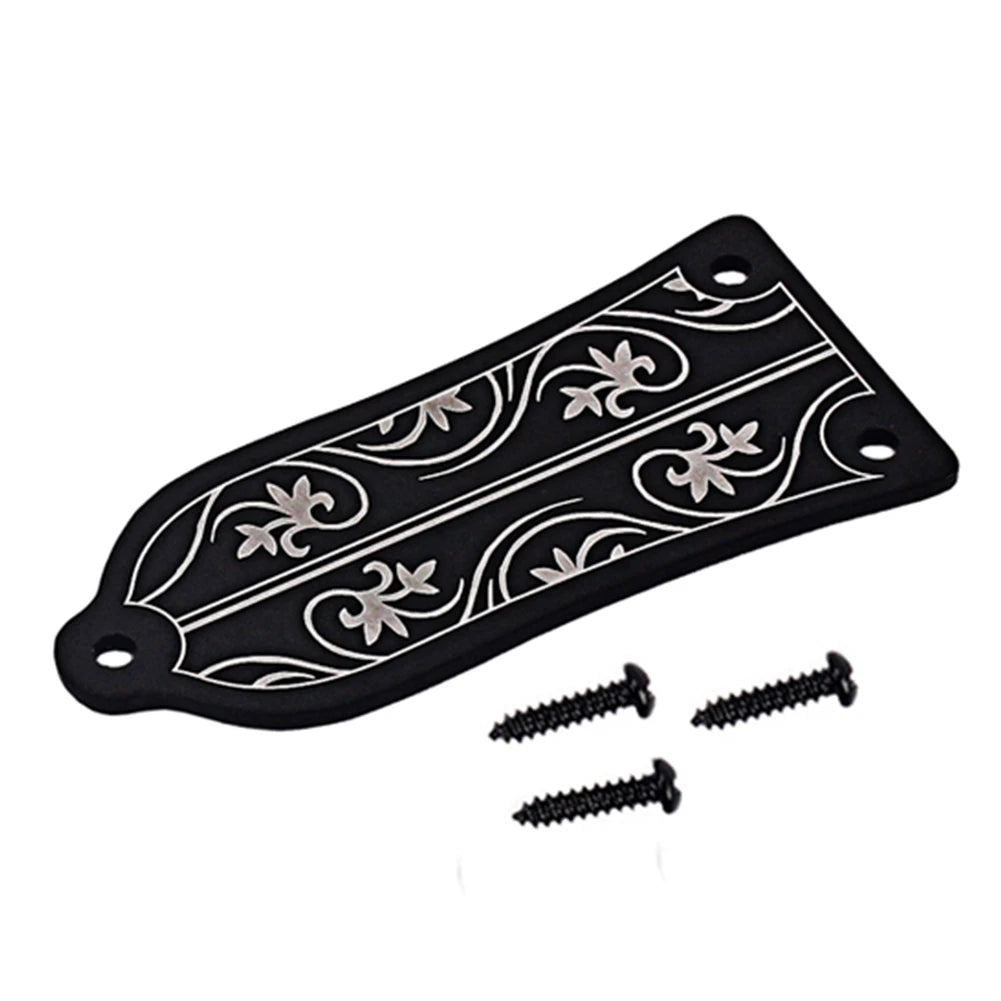 MiniGuitarBR Guitar Parts - Guitar Truss Rod Cover GR34 Truss Rod Shape Case for Electric Guitar Les Paul Epiphone (Black)