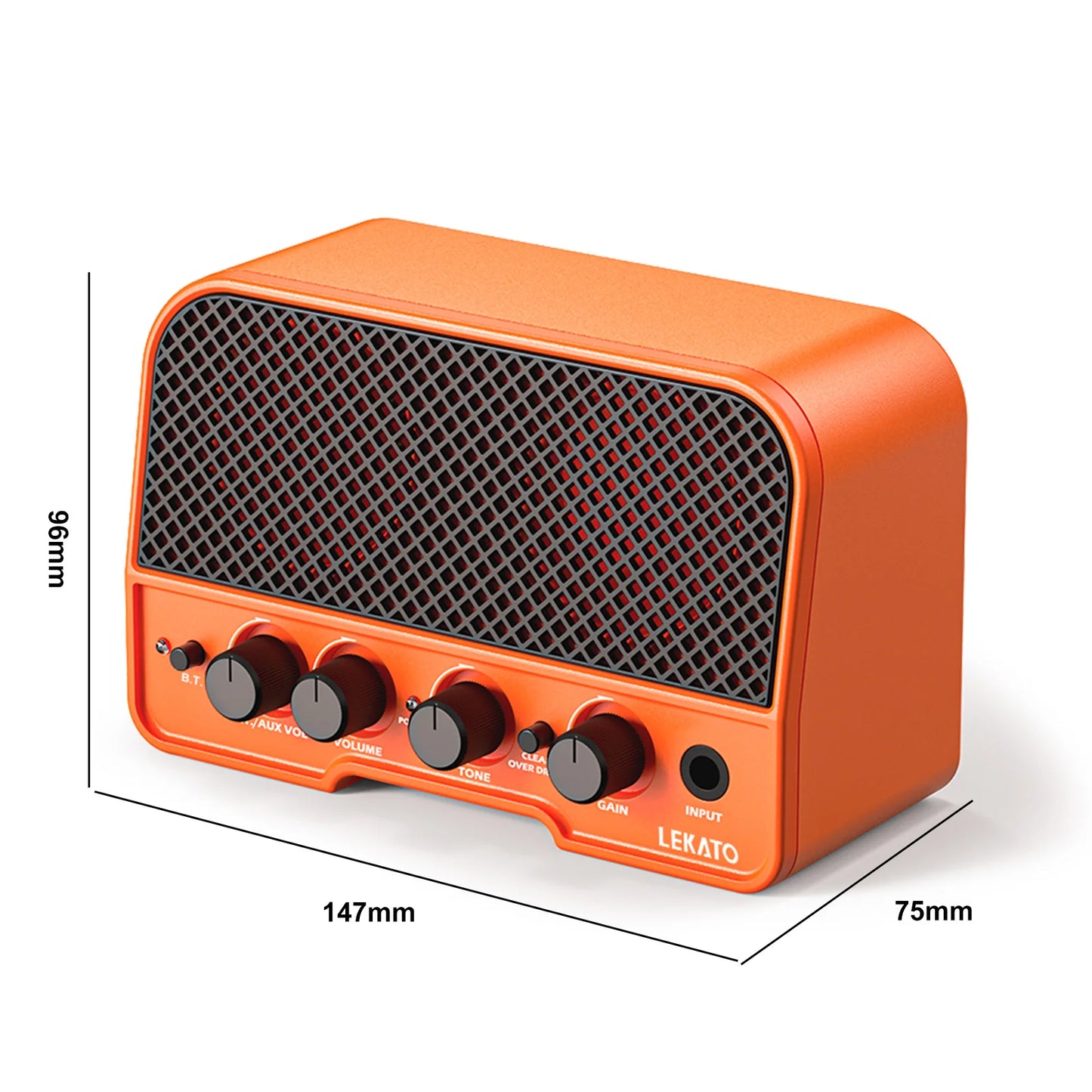 Lekato Mini Portable Acoustic Guitar Amplifier Speaker 5Watt Acoustic Guitar Amplifier Normal Bright Dual Channels