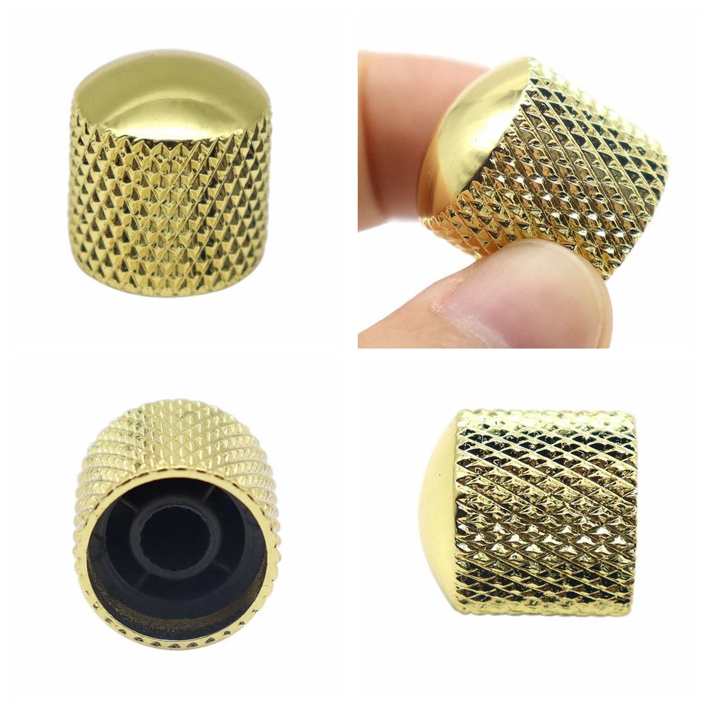 MiniGuitarBR Guitar Parts - 1pcs/2pcs Guitar Knobs Metal 6mm Dome Top Guitar Volume Tone Knobs Pot Control Knobs For Electric Guitar Bass