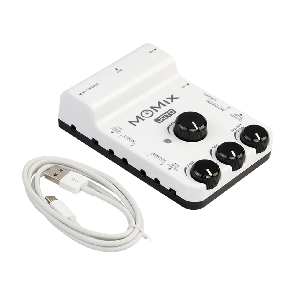 JOYO MOMIX Sound Card Loop Back For Live Streaming/Recording Support Mic/Guitar/Bass/Keyboard/Electronic Drum/ Built-in battery
