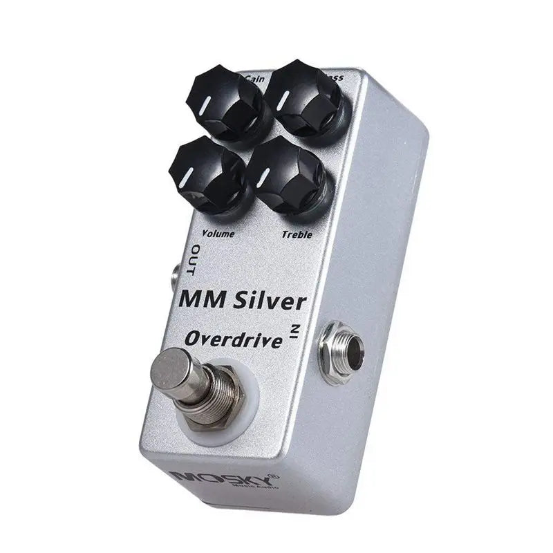 Mosky MM Silver Electric Guitar Bass Overdrive Effects Pedal 4 Modes True Bypass