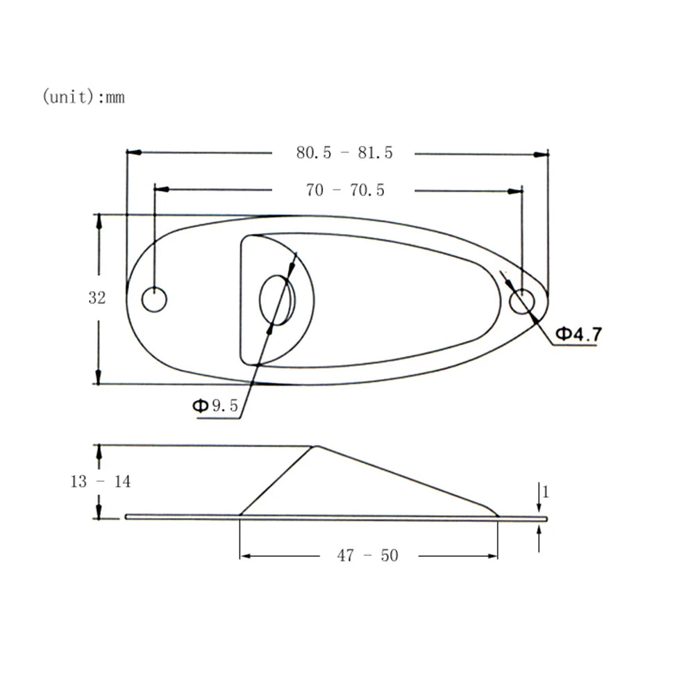MiniGuitarBR Guitar Parts - Metal Rectangular Jack Plate For Les Paul Tele Style Electric Guitar