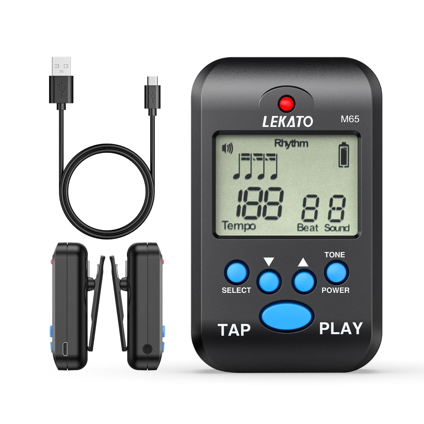 MiniGuitarBR Guitar Parts - Digital LCD Electronic Metronome Clip on for Piano Guitar Bass Flute Drum