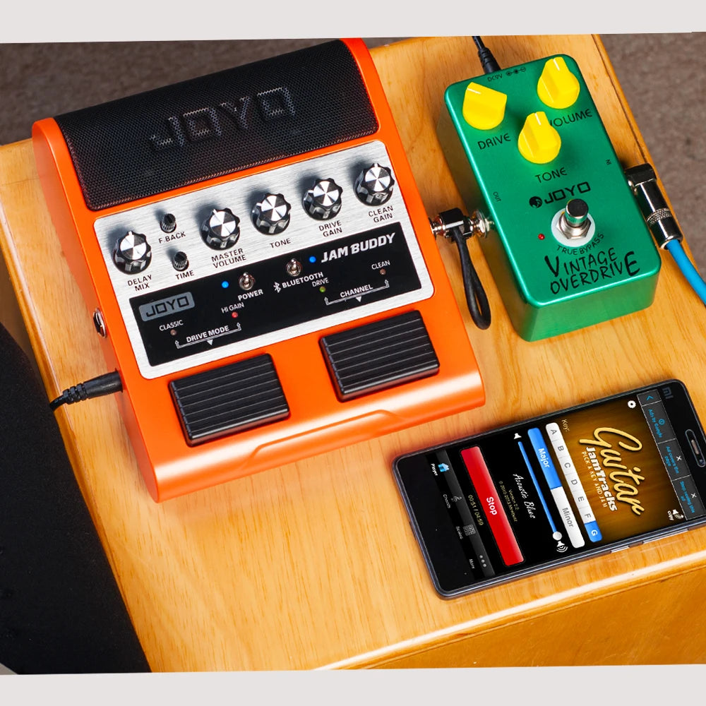 JOYO JAM BUDDY Portable Guitar Amplifier & Pedal 2 in 1 Rechargeable Bluetooth Guitar Practice Amp with Footswitch