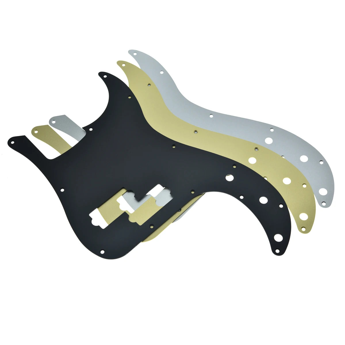 MiniGuitarBR Guitar Parts - Matte Aluminium Precision Bass Pickguard Metal P Bass Pick Guard Scratch Plate for American Fender Precision P Bass