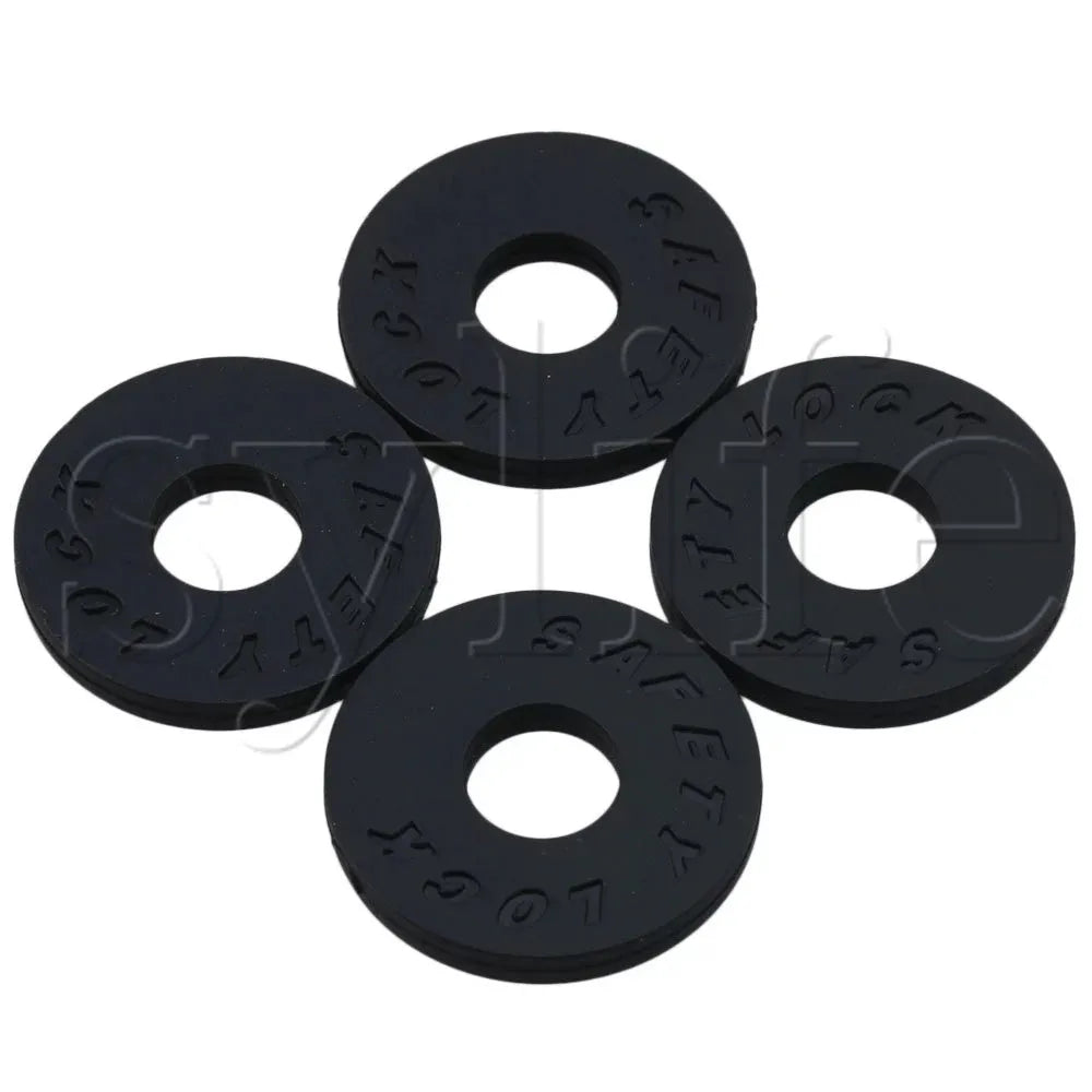 MiniGuitarBR Guitar Parts - 10 pcs Silica Gel Guitar Protector Strap Lock Block 25x3mm 9mm ID Black