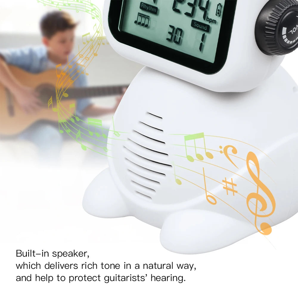 JOYO JM-93 Digital Vocal Metronome Robot-shaped 8 Sound Modes Built-in Speaker for Kids Instruments Practice Learning