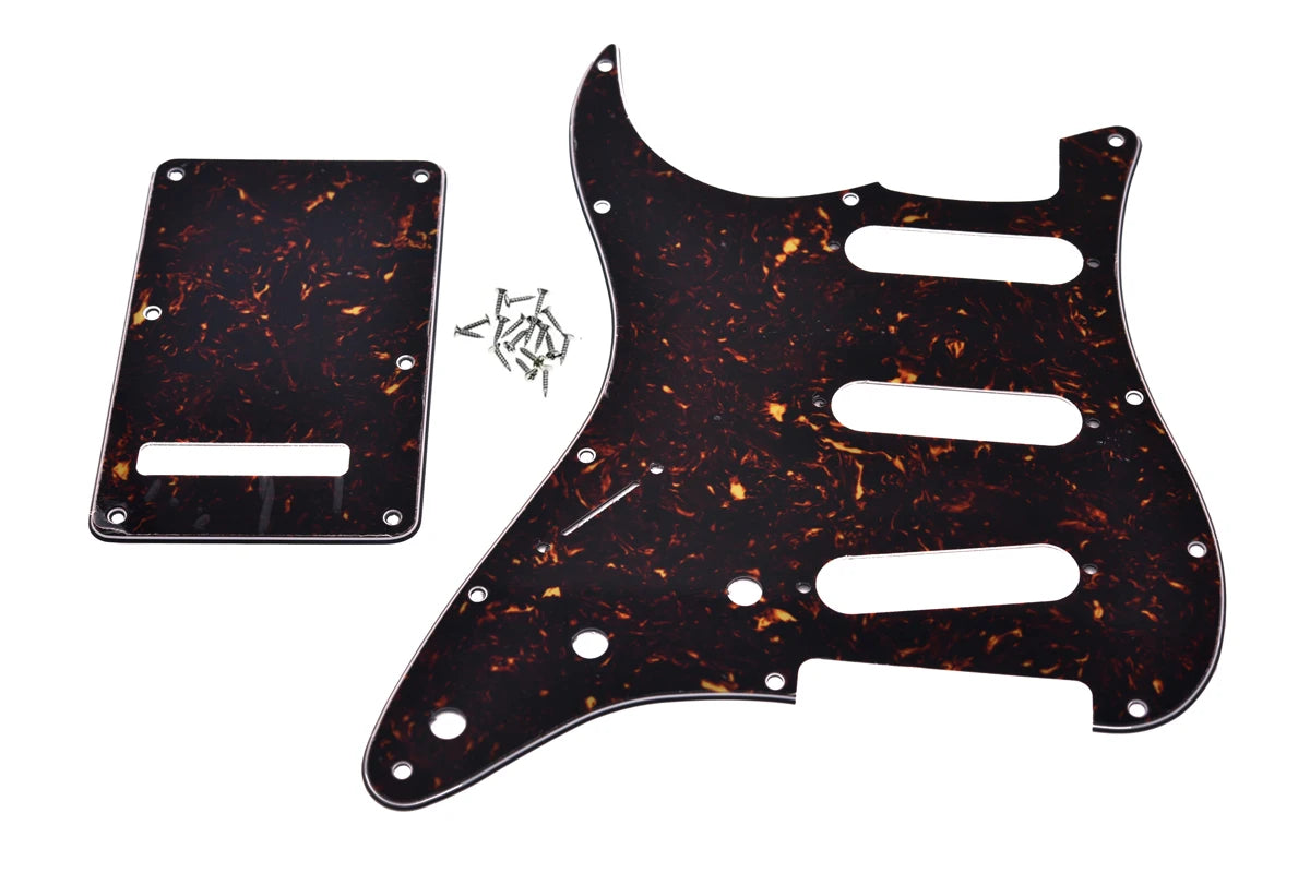 MiniGuitarBR - LEFT HANDED ST Strat SSS Pickguard & Left Handed Tremolo Backplate Trem Cover Set for American Stratocaster