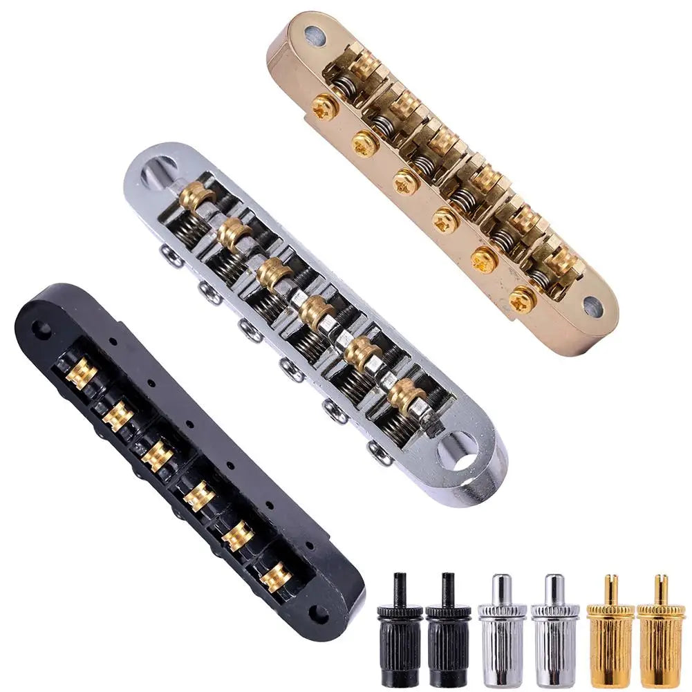 MiniGuitarBR Guitar Parts - Electric Guitar Roller Saddle Bridge With Stud Upper Regulator Bridge Compatible For Epiphone Les Paul Lp Guitar Parts