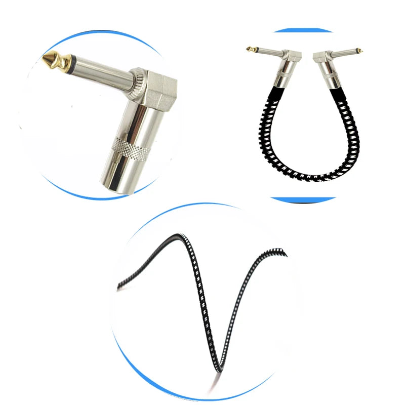 Guitar effects connection cable 6.35 monoblock effects connection cable shielded monoblock cable 15-30 cm