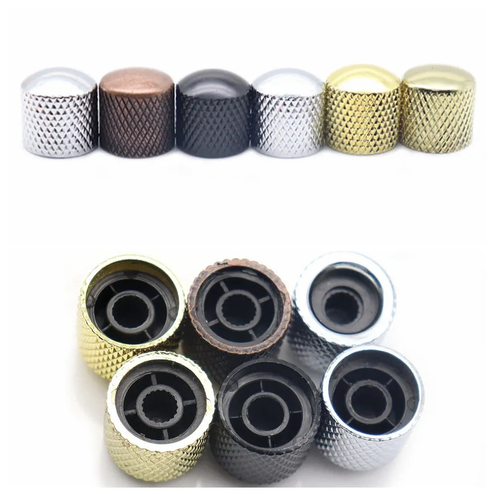 MiniGuitarBR Guitar Parts - 1pcs/2pcs Guitar Knobs Metal 6mm Dome Top Guitar Volume Tone Knobs Pot Control Knobs For Electric Guitar Bass
