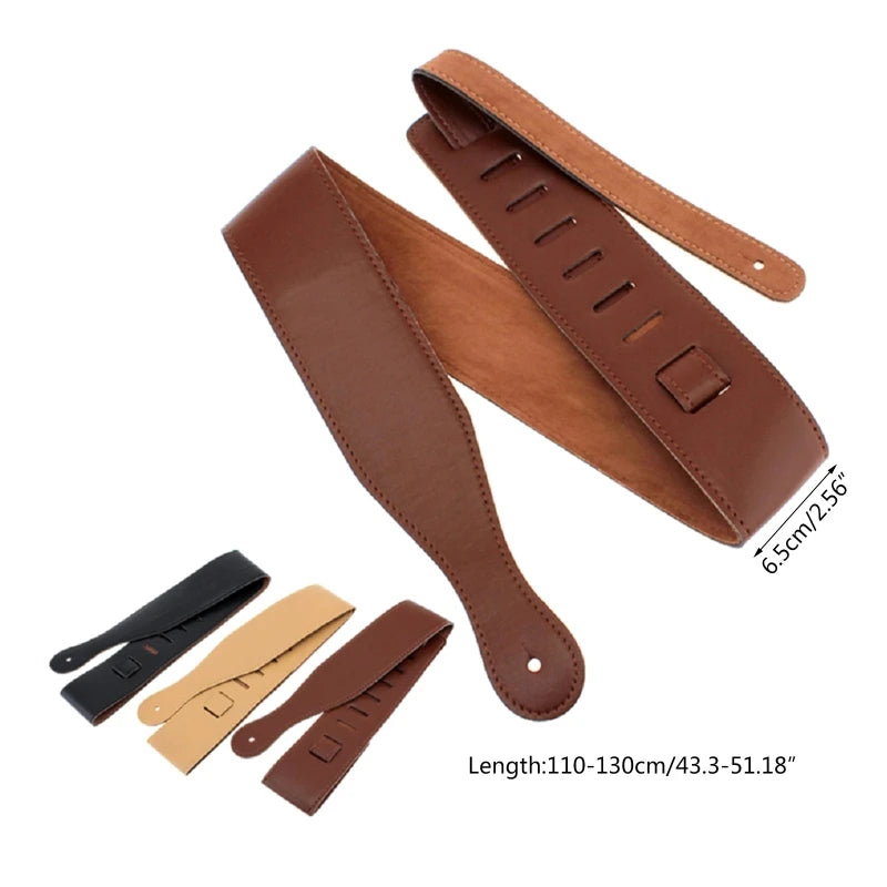 Durable Leather Guitar Strap with Adjustable Strap, for Electric Guitar, Bass