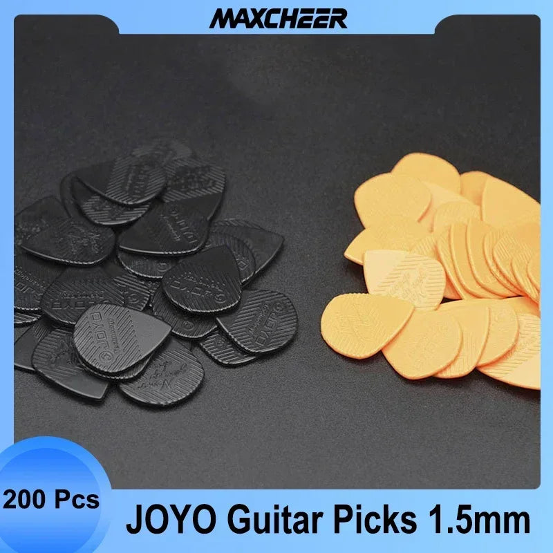 200Pcs JOYO Guitar Pick "Never Give Up Dreams" 1.5mm Thickness Black/Orange Color