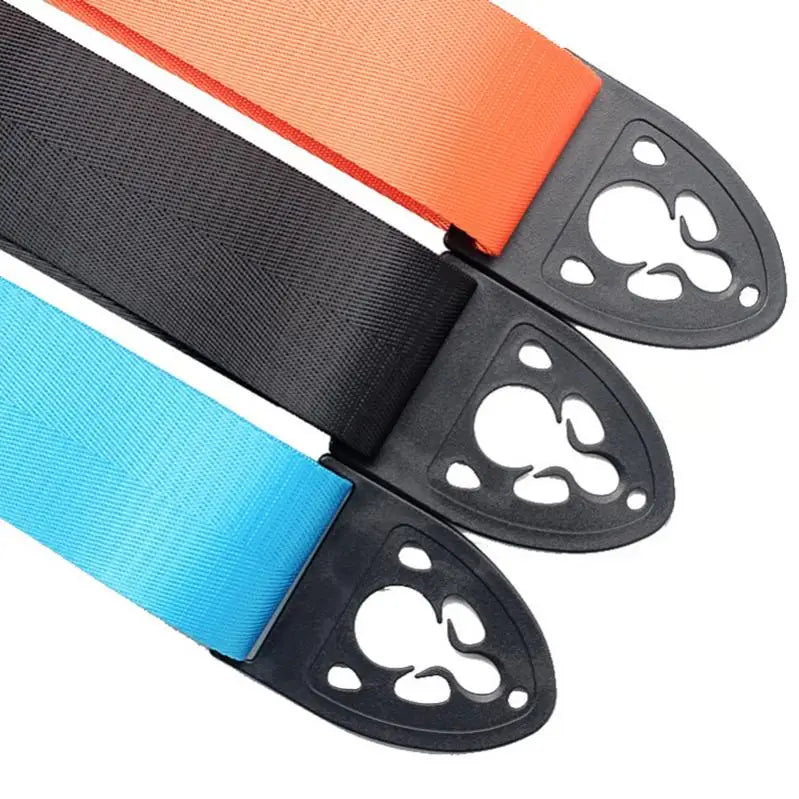 Adjustable Guitar Strap Pure Color Acoustic Folk Electric Guitar Belt with PU Leather Ends Tail Nail Buckle