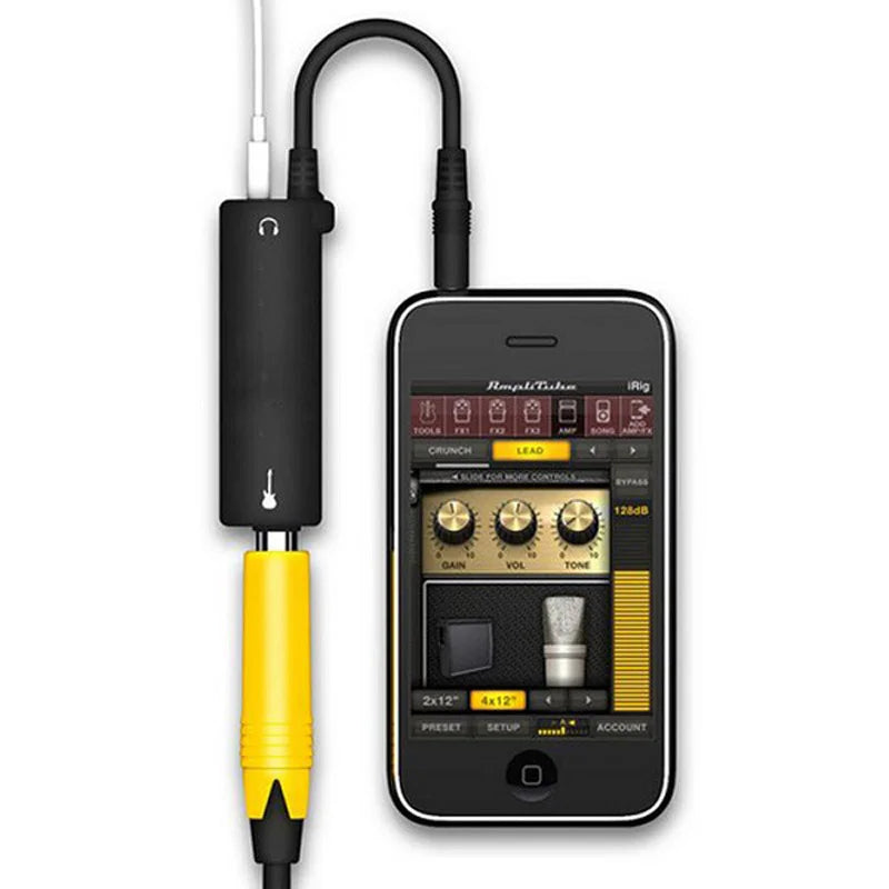 Rig Guitar Audio Interface Cable AMP Amplifier Effects Pedal Adapter Tuner System Convertor for IPhone IPad IPod