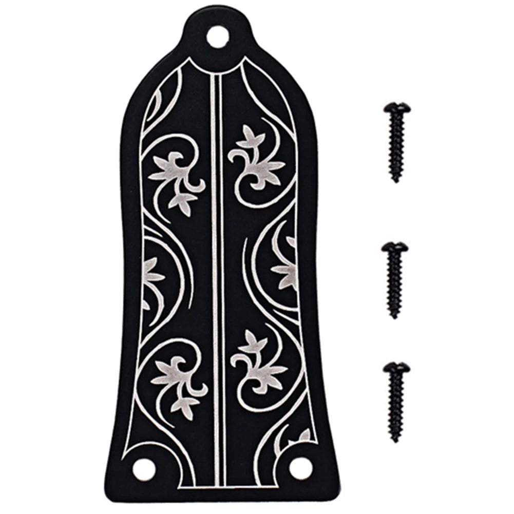 MiniGuitarBR Guitar Parts - Guitar Truss Rod Cover GR34 Truss Rod Shape Case for Electric Guitar Les Paul Epiphone (Black)