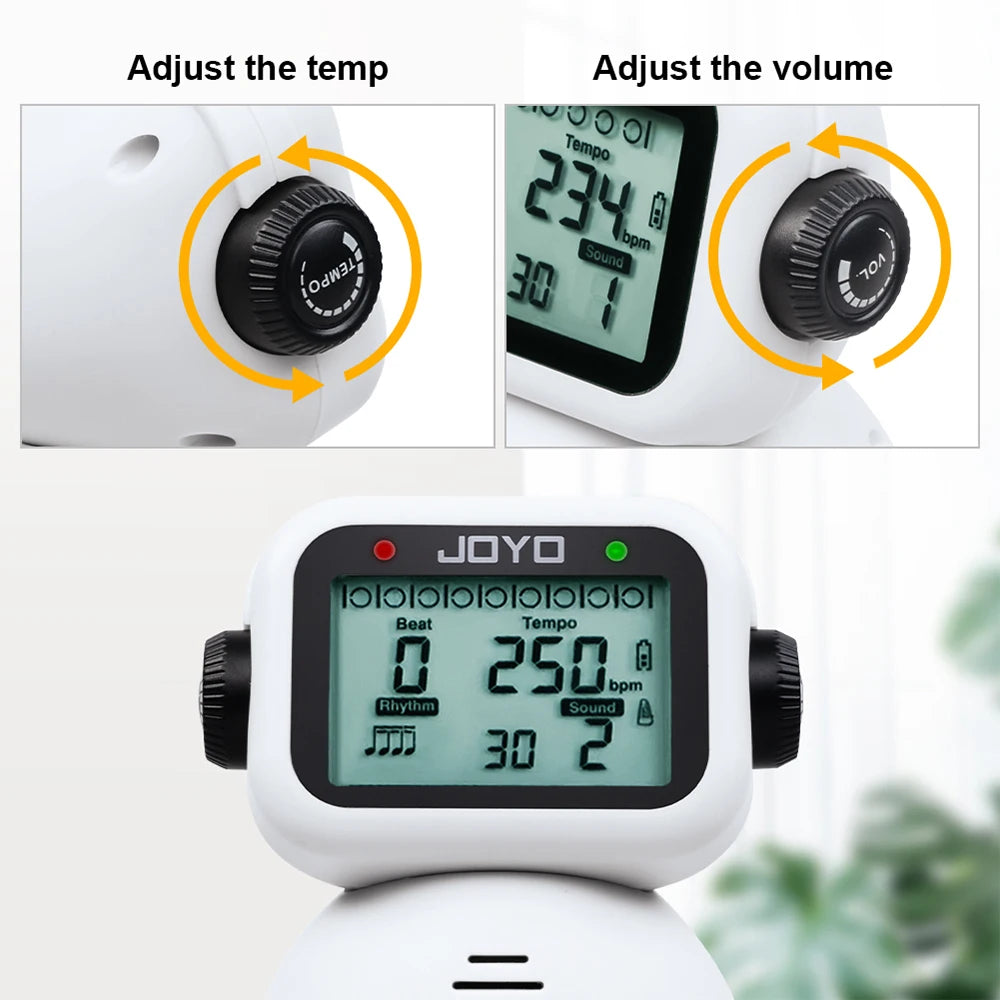 JOYO JM-93 Digital Vocal Metronome Robot-shaped 8 Sound Modes Built-in Speaker for Kids Instruments Practice Learning