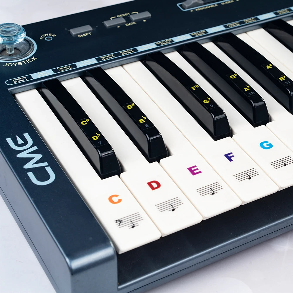 JOYO Guitto Series GFM-02 Piano Keyboard Sticker 88 Keys White & Black Electronic Piano Keyboard Note Sticker for Beginner