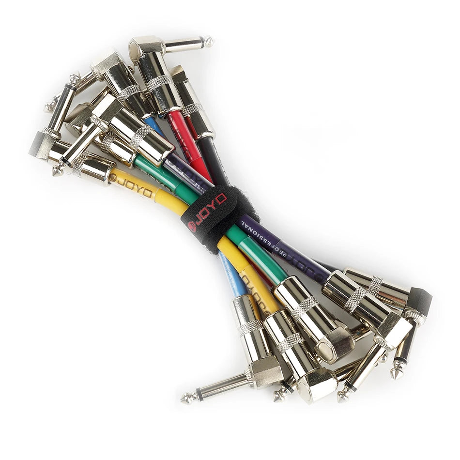 JOYO CM-11 Colorful Connection Cable Kit 6.35mm Angle Plug for Guitar Bass Effect Pedal 6PCS/lot Guitar Pedal Cable Connect